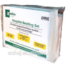 Standard Hospital Bed Set Includes Fitted Flat Sheet Pillowcase